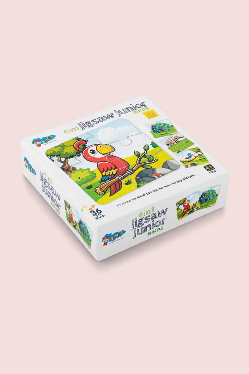 4 In 1 Jigsaw Birds Puzzle For Kids -Small 