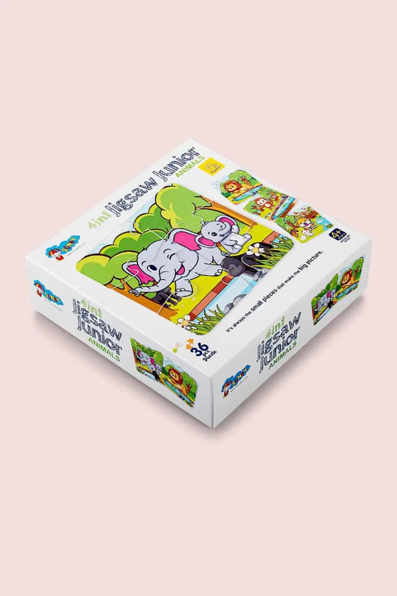 4 In 1 Jigsaw Animals Puzzle For Kids - Small 