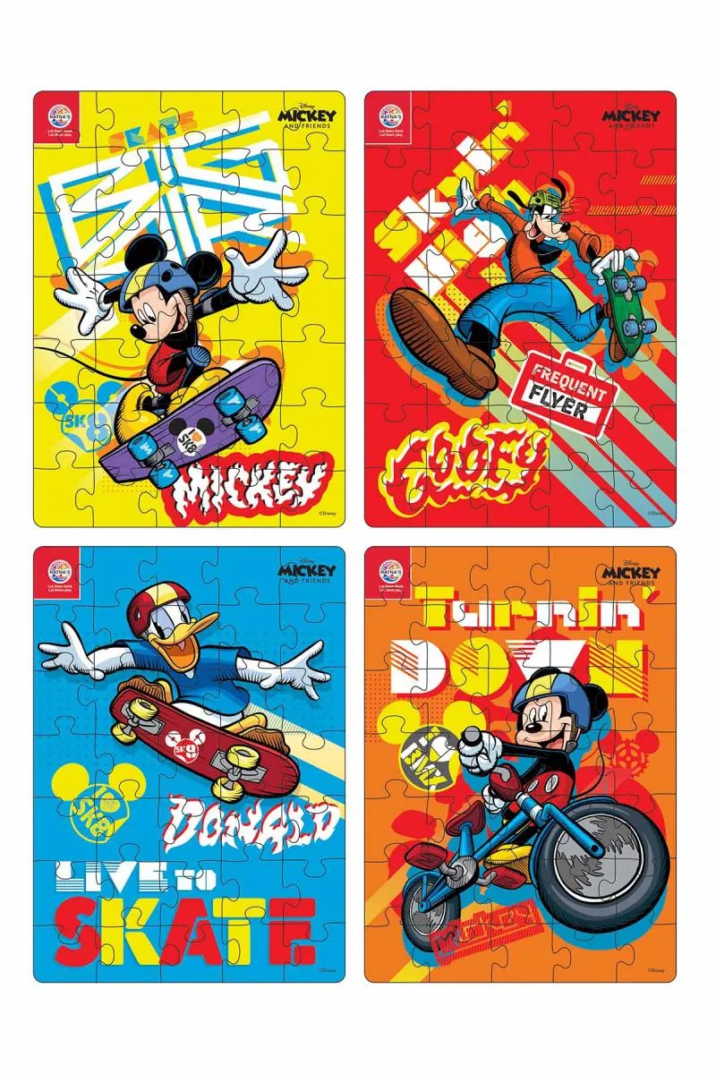 4 In 1 Mickey And Friends Jigsaw Vertical Puzzles For Kids