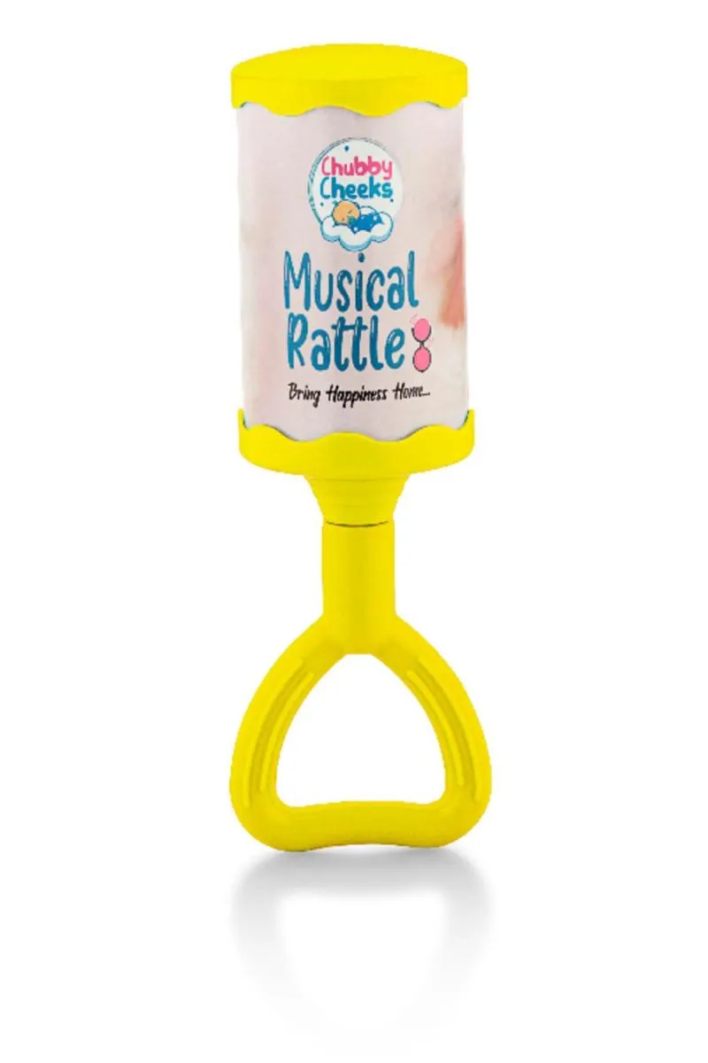 Sunny Chubby Cheeks Musical Rattle For Kids (Yellow) - Pack of 1  004961YEL