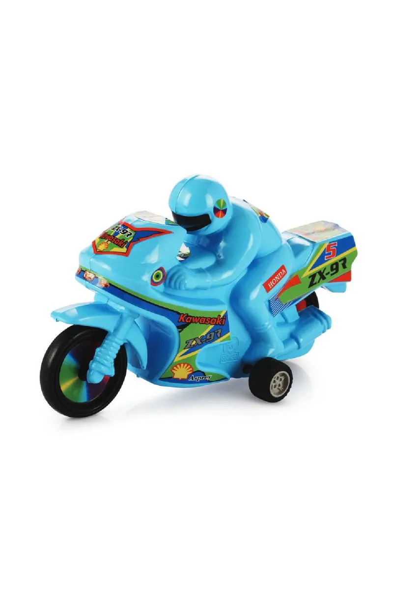 Kawasaki Pull-Back Bike Toy - Yellow
