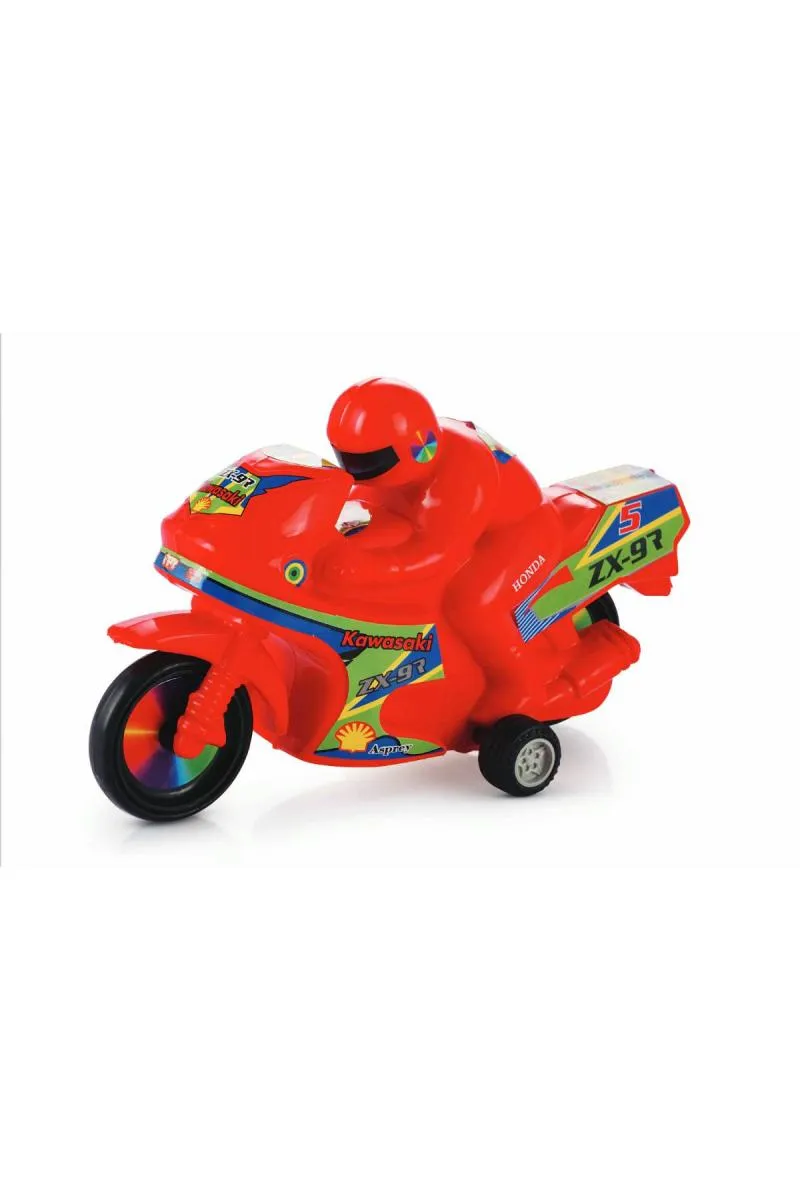 Kawasaki Pull-Back Bike Toy - Yellow 005006RED