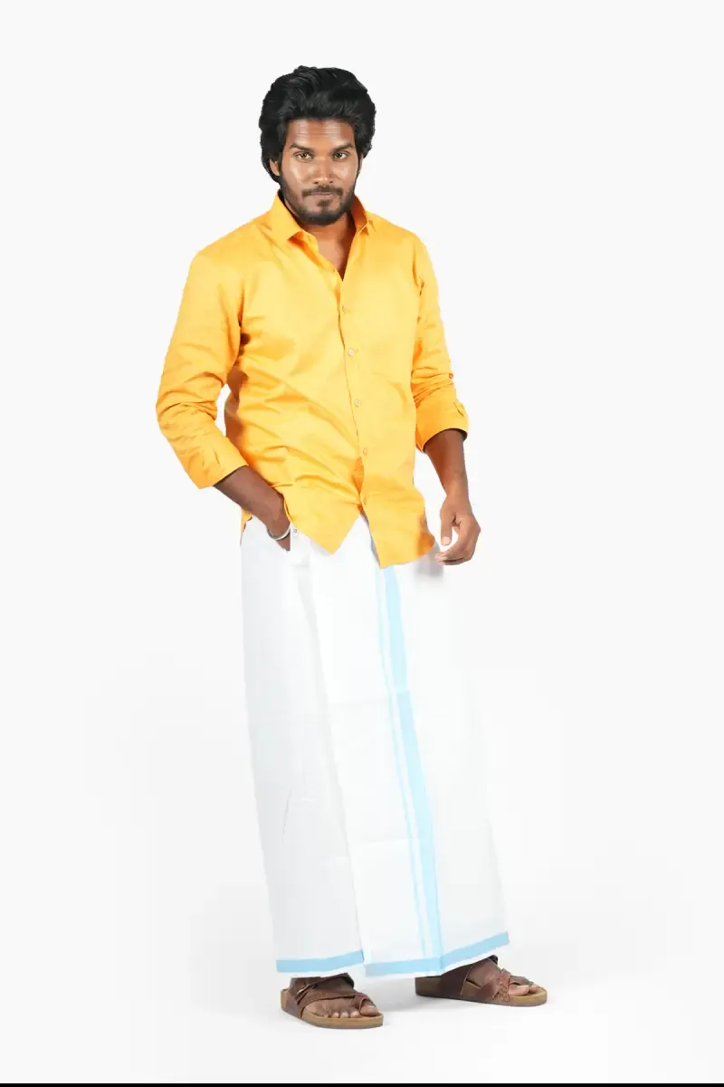 Men's Cotton Velcro Dhoti with Pocket