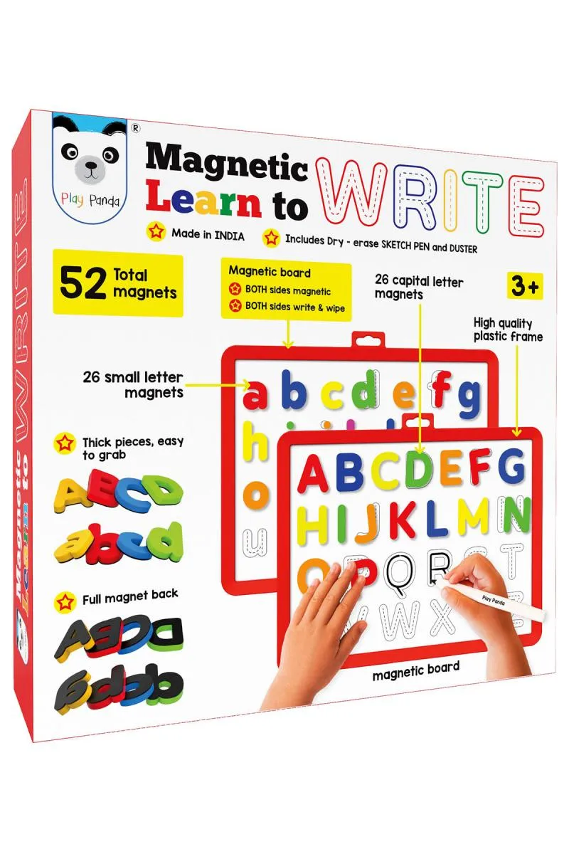 Write & Wipe Magnetic Board with 26 Magnetic Capital & Small Letters 