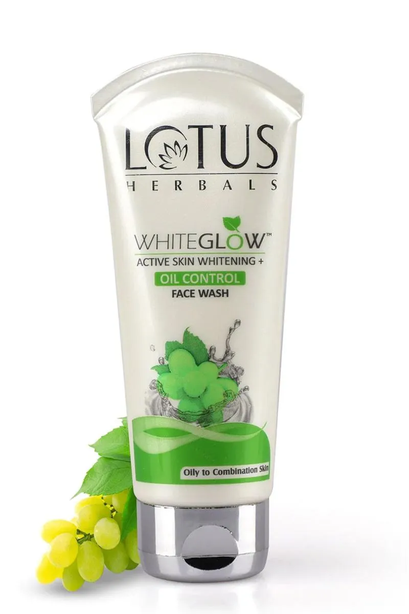 Lotus Herbals White Glow Active Skin Whitening + Oil Control Face Wash - 100gm
