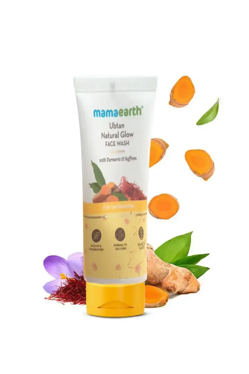 Ubtan Natural Glow Face Wash with Turmeric & Saffron, Mamaearth – 50ml