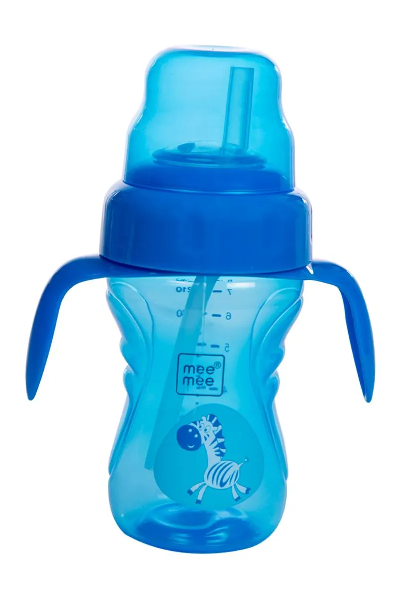 Mee Mee Sipper Cup with Soft Spout & Straw (Blue Bell)- 240 ml