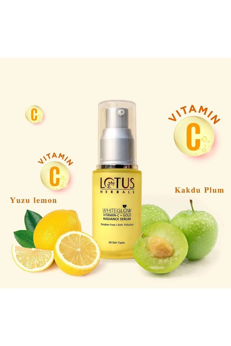 Lotus Herbals White Glow Vitamin C and Gold Radiance Face Serum - 30ml