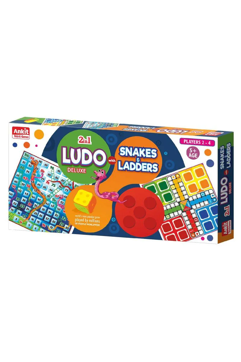 2 in 1 Ludo Snakes & Ladders Deluxe Board Game 