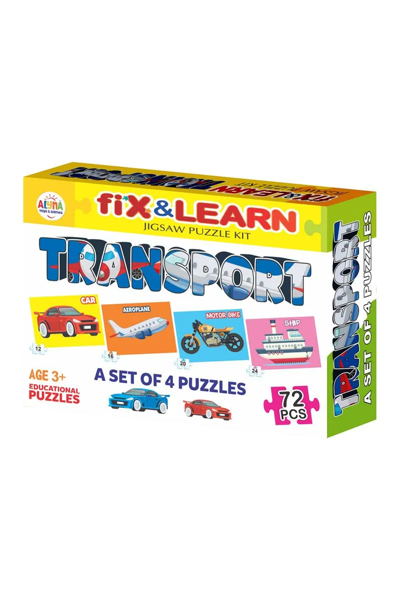 Kid's Fix N Learn Transport Jigsaw Puzzle Kit 