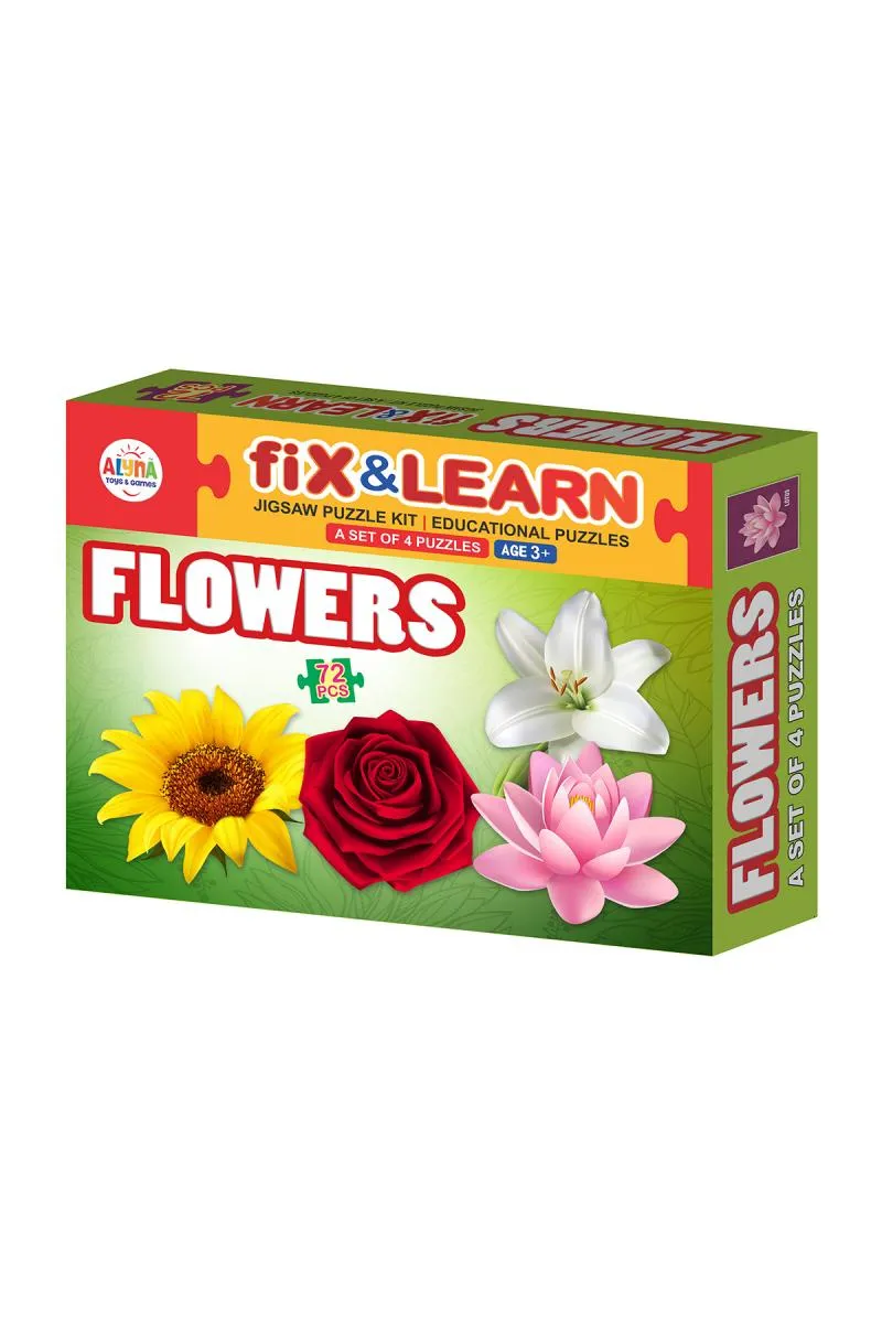 Fix N Learn Flowers Jigsaw Puzzle Kit for Kids 