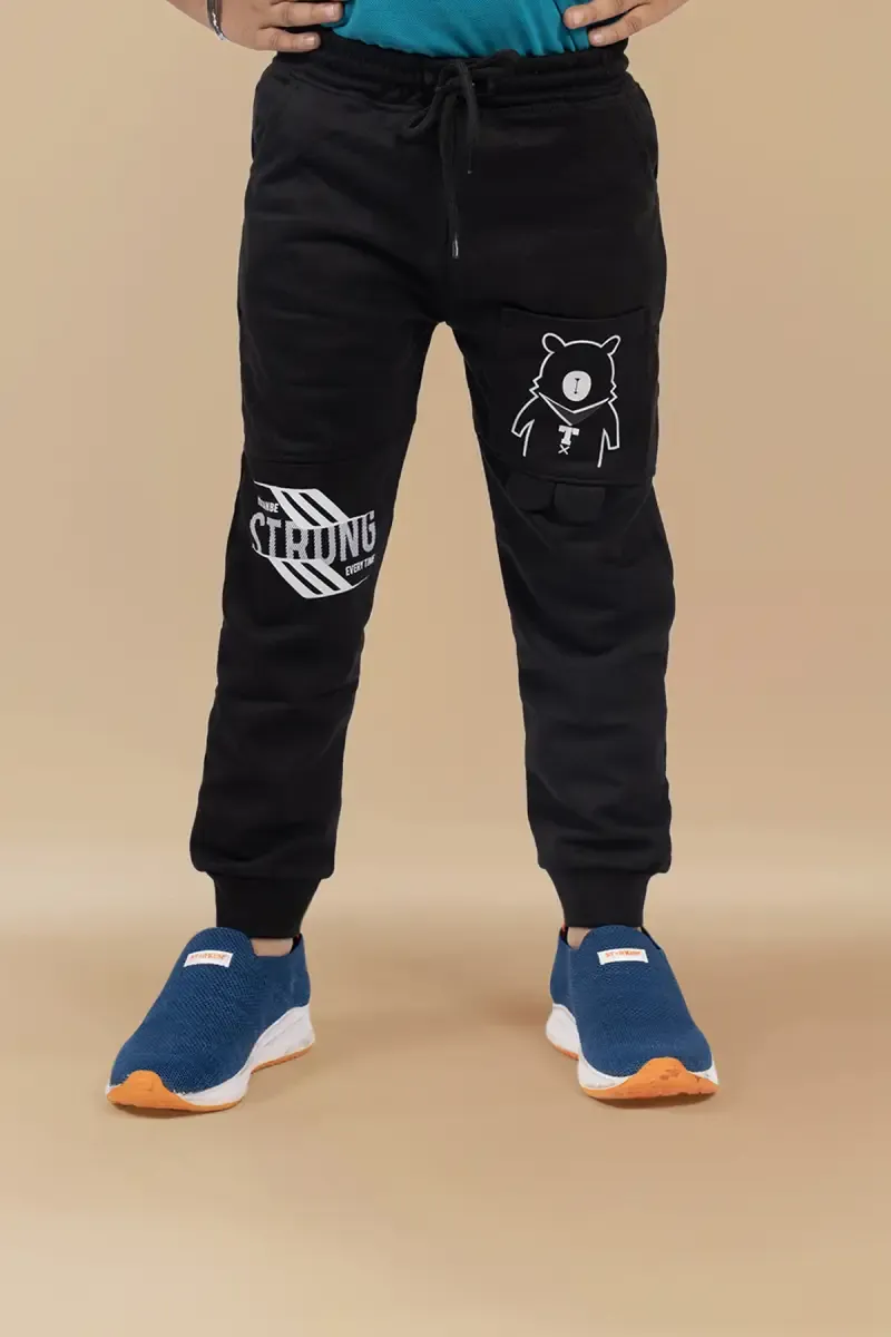 Boy's Polycotton Printed Track Pant 007009BLA34YRS