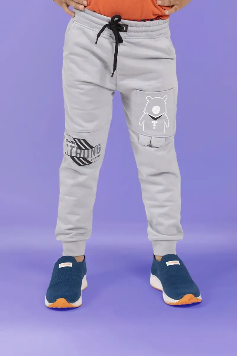 Boy's Polycotton Printed Track Pant 007009LIGGRA45YRS