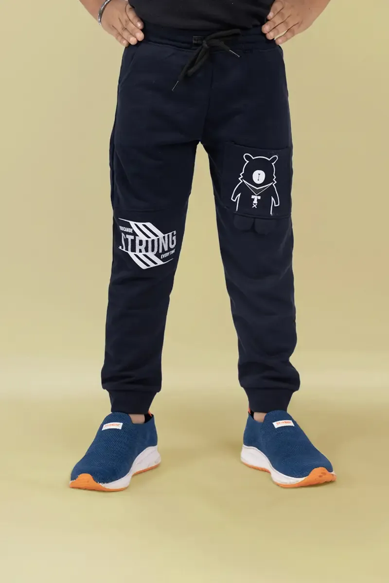 Boy's Polycotton Printed Track Pant 007009NAVBLU56YRS