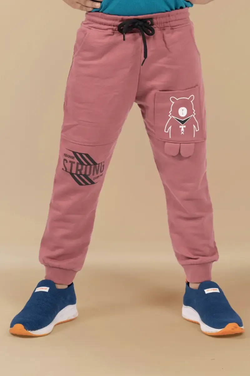 Boy's Polycotton Printed Track Pant 007009PIN45YRS