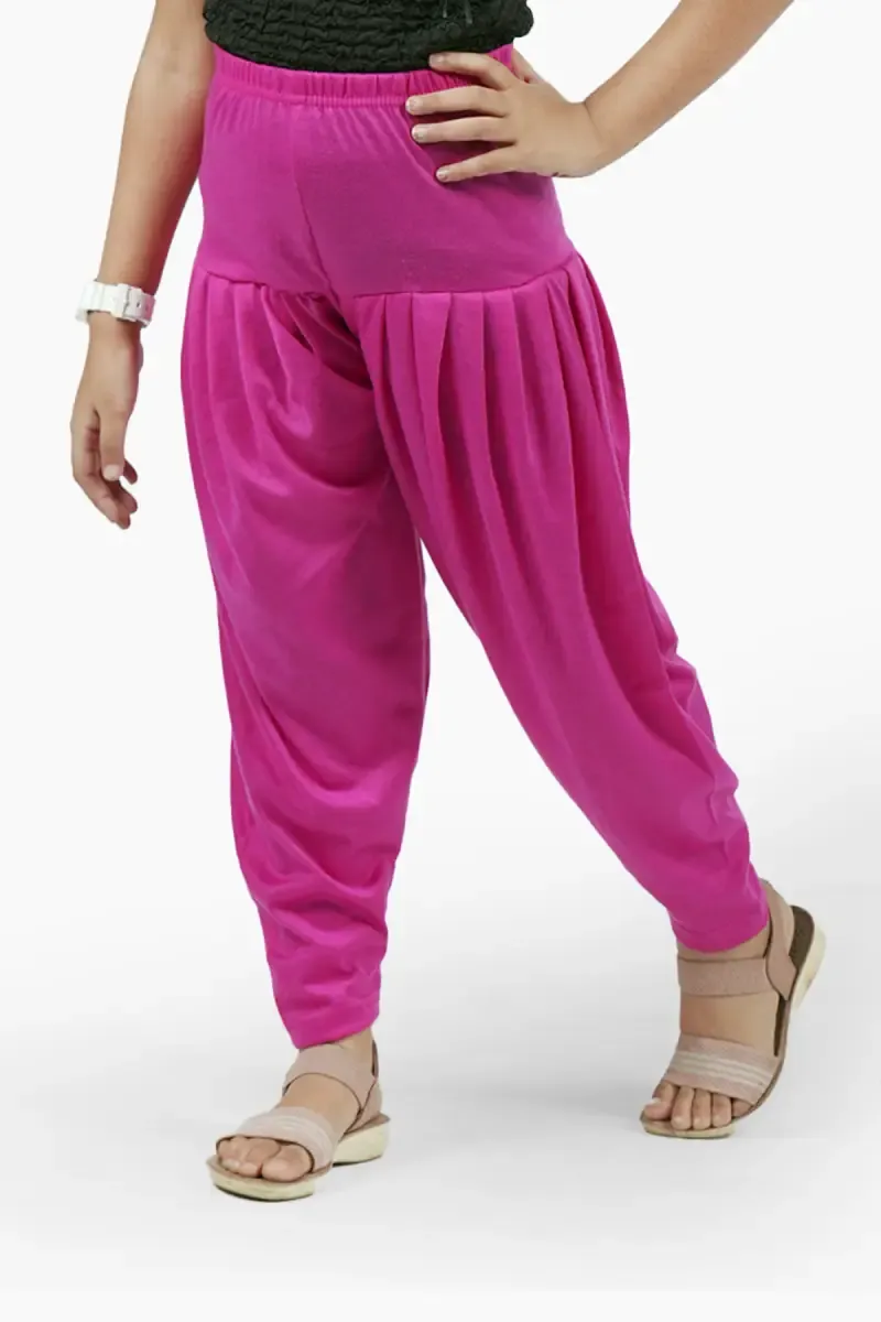 Girl's Cotton Lycra Blend Solid Patiala (2 - 15 Yrs)