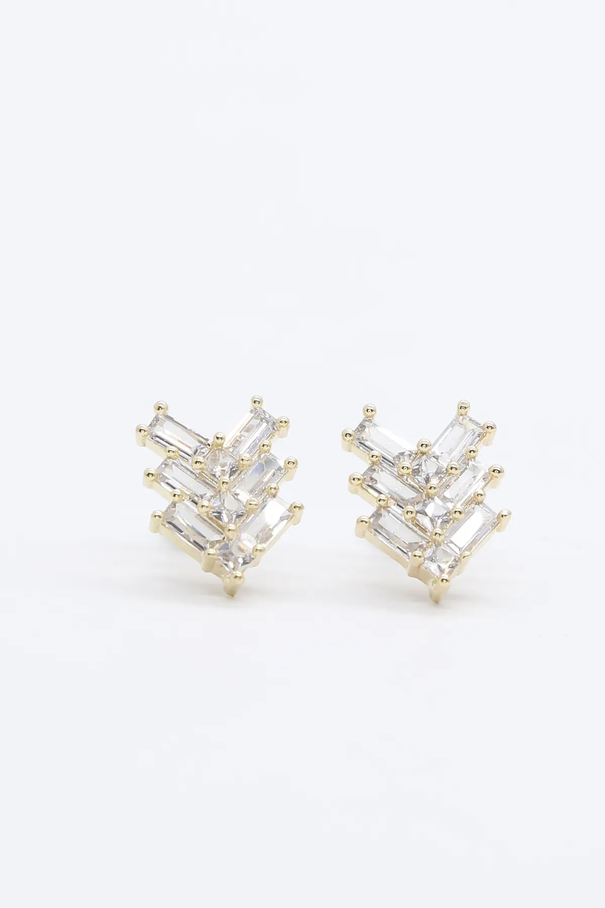 Gold Plated Crystal Stud Earrings for Girls & Women