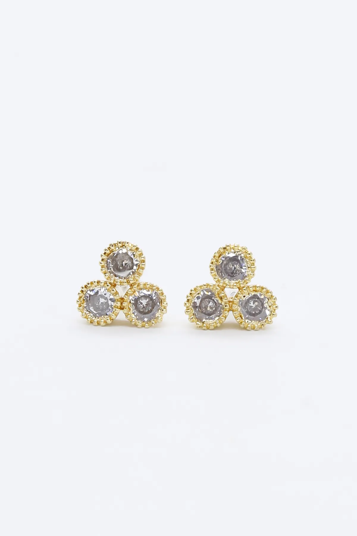 Three Stoned Stud Earrings for Girls & Women