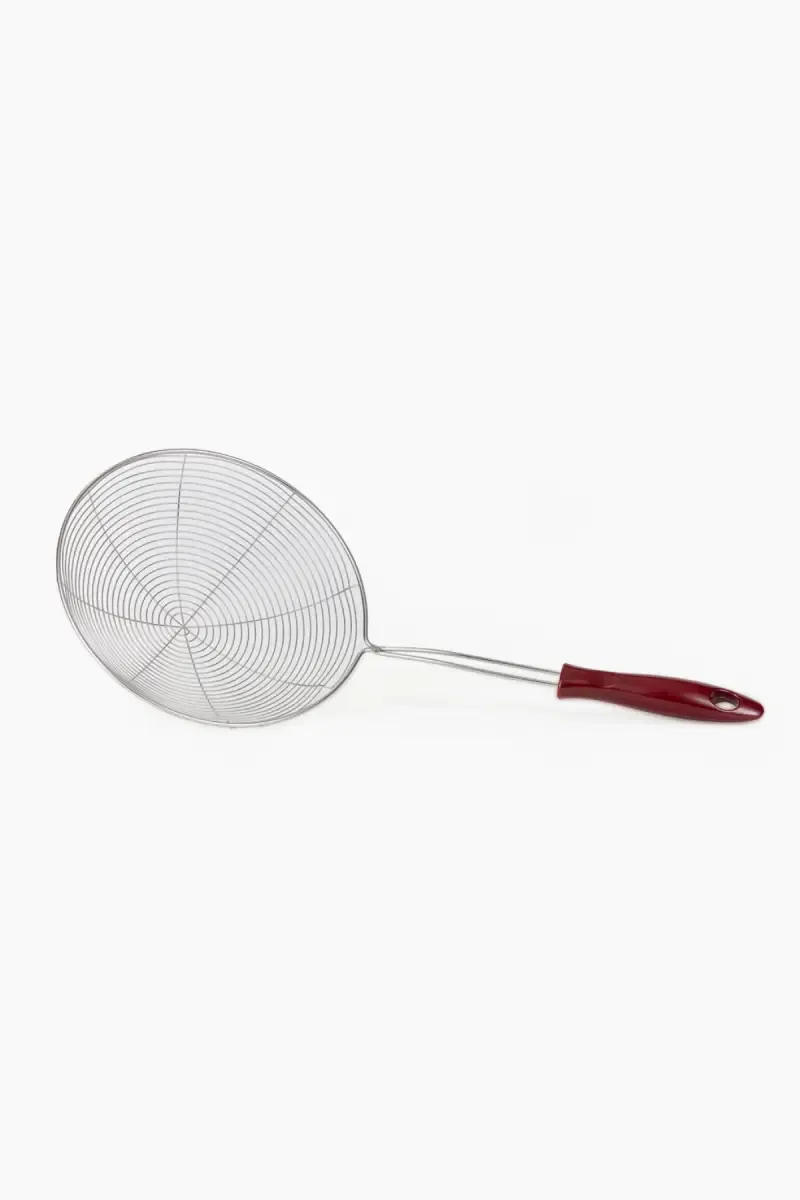 Stainless Steel Oil Strainer with Plastic Handle - 38 cm