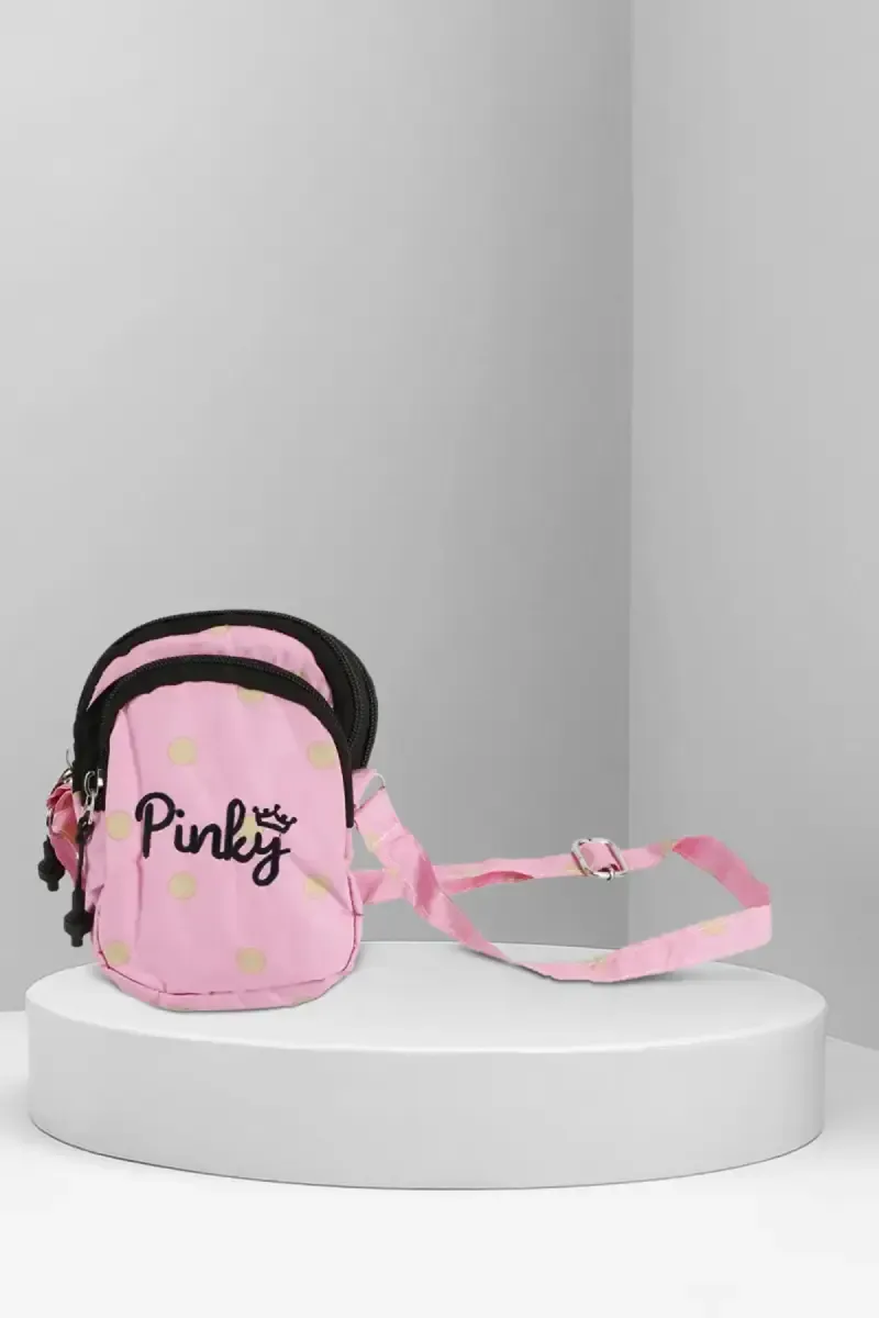 Polyester Printed Mini Sling Bag for Girls 007950PIN
