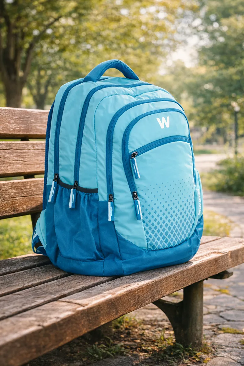 Polyester Printed Casual Backpack for Unisex 008007BLU2