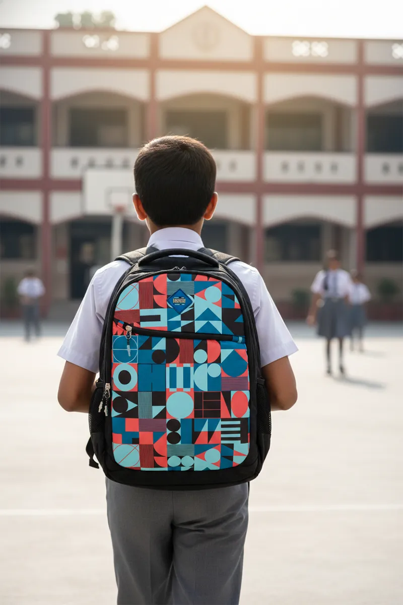 Polyester Printed School Bag for Unisex 008017MUL2