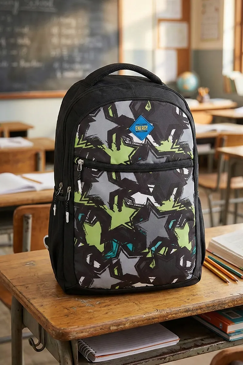Polyester Star Printed School Bag for Unisex 008018BLA