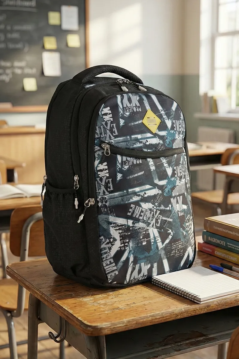 Polyester Printed School Bag for Unisex 008019BLA