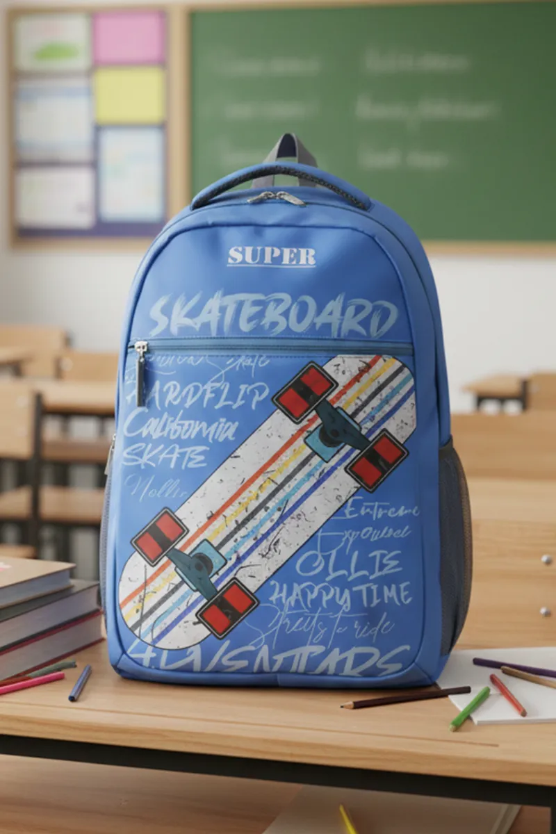 Skateboard Printed School Bag for Unisex