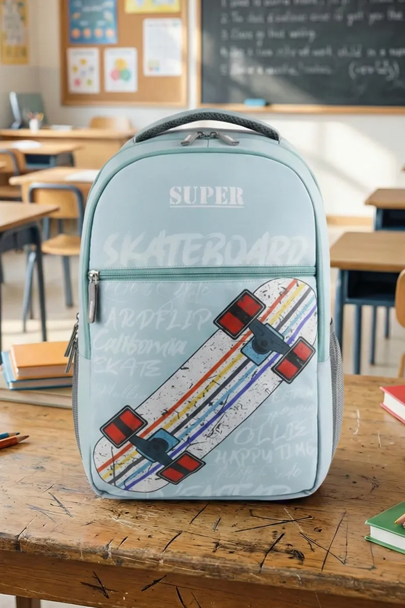 Skateboard Printed School Bag for Unisex