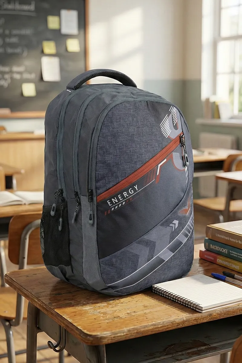 Polyester Printed School Bag for Unisex 008093GRE2