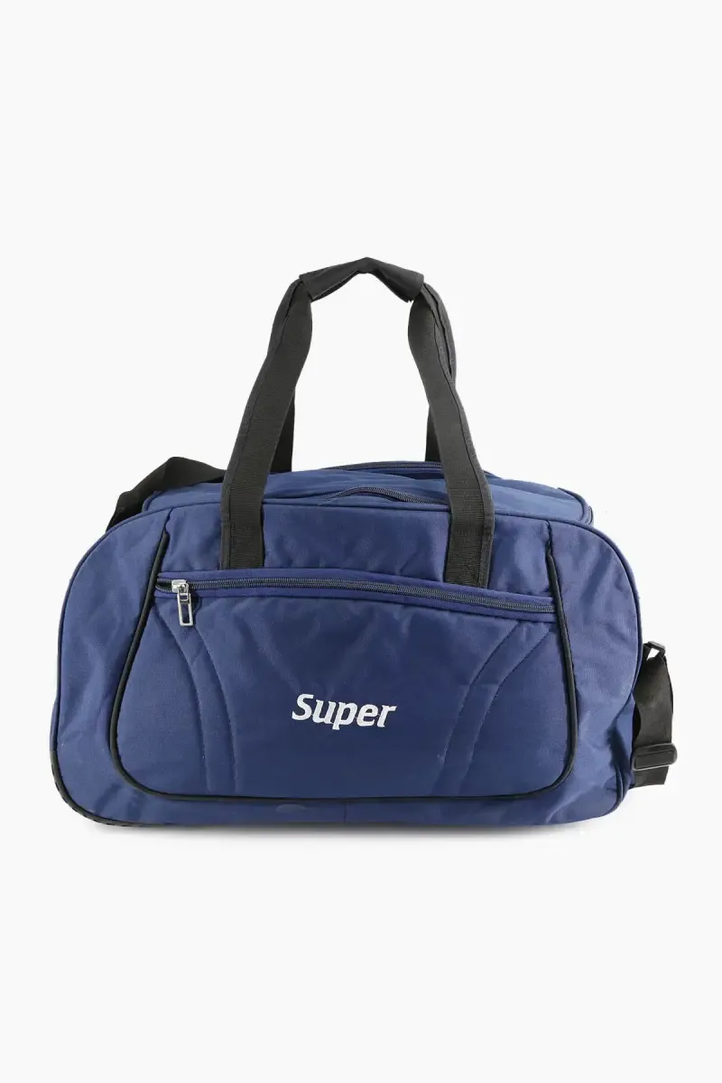 Unisex Zip Closure Solid Duffle Bag