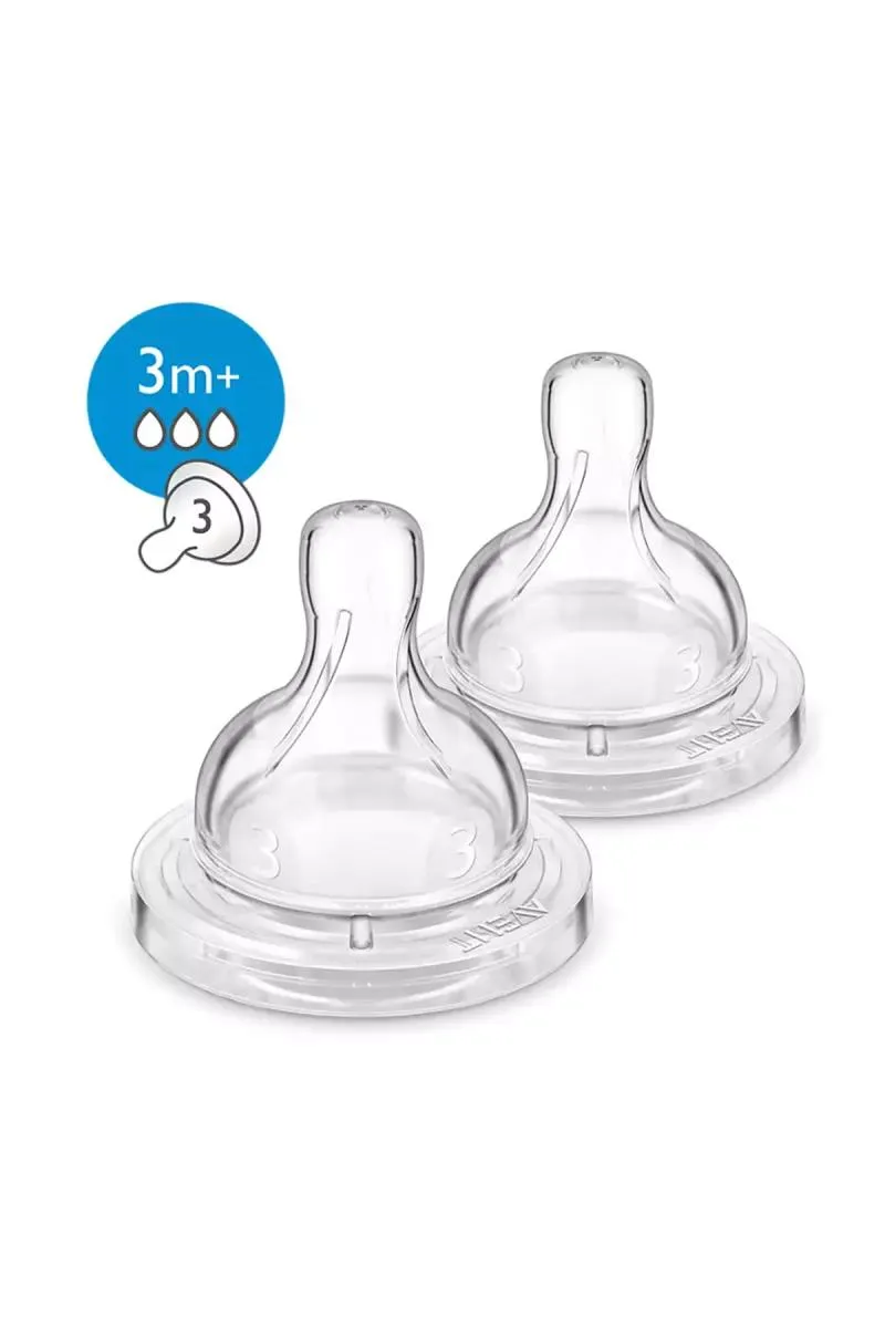 Philips Medium Flow Baby Nipples (Transparent) - 2 Pcs Pack