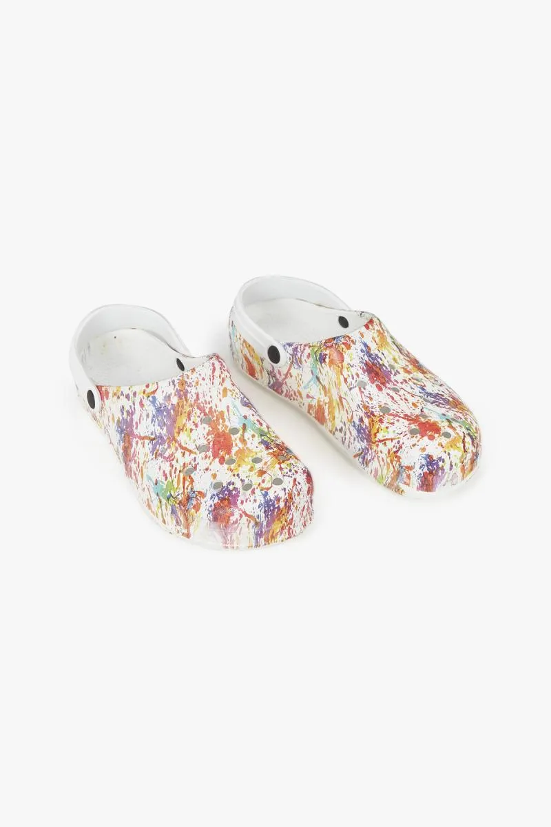 Men's Casual Printed Clogs 0082547WHI