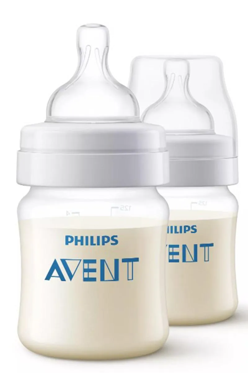 Philips Avent Baby Feeding Bottles (Transparent) - 2 Pcs Pack (125ml Each)