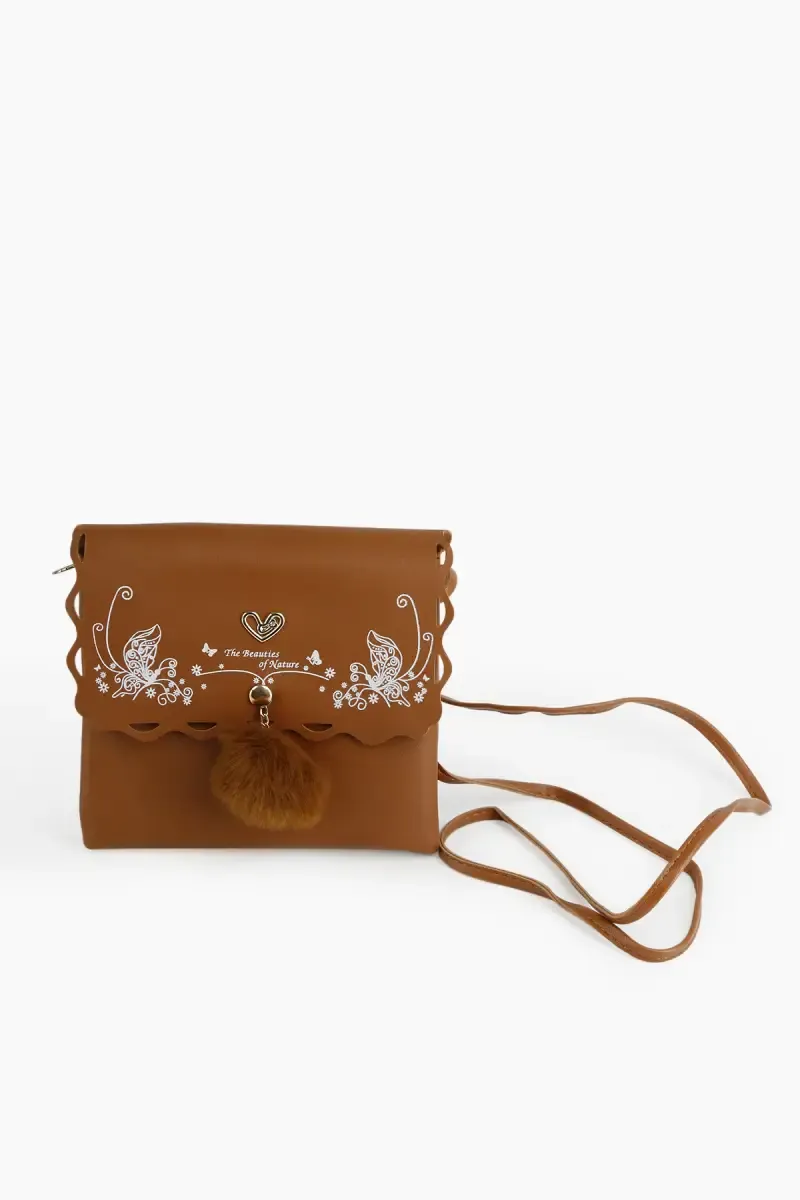 PU Leather Printed Sling Bag for Girls