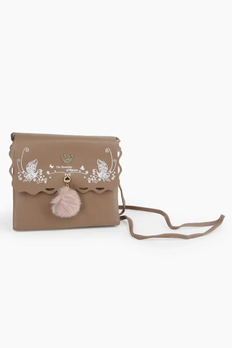 PU Leather Printed Sling Bag for Girls