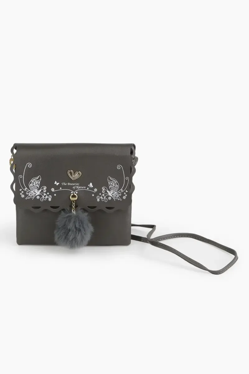 PU Leather Printed Sling Bag for Girls