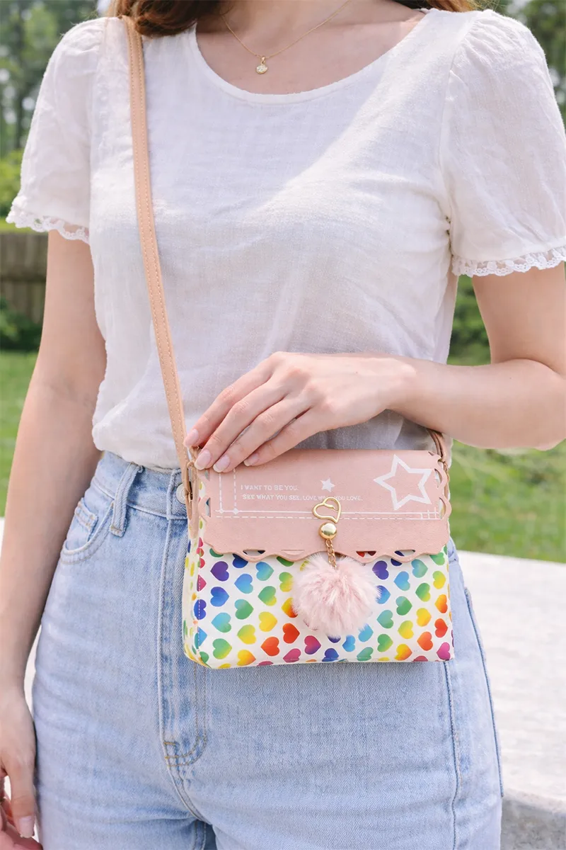 PU Leather Printed Sling Bag for Girls