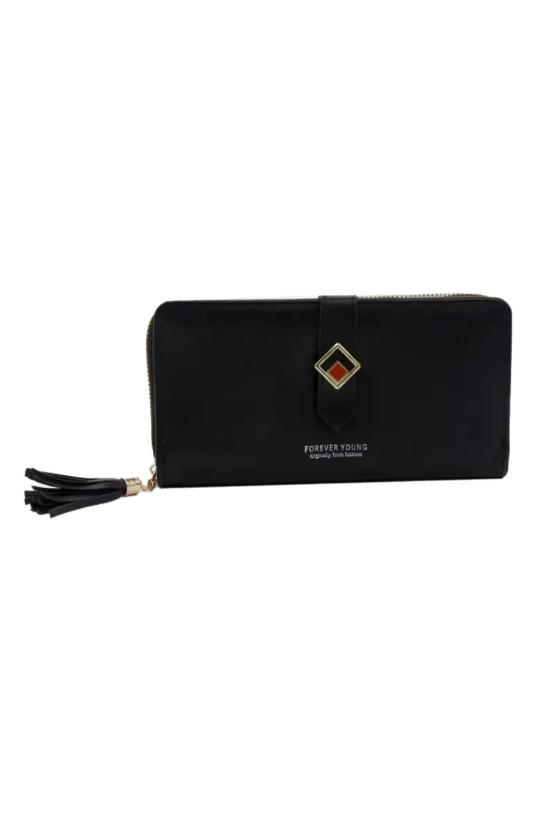 Zipper Closure Casual Purse for Women 008457BLA