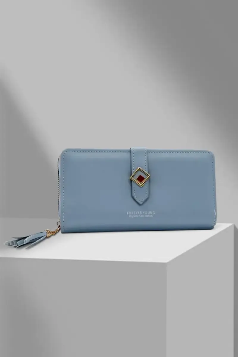 Zipper Closure Casual Purse for Women 008457SKYBLU