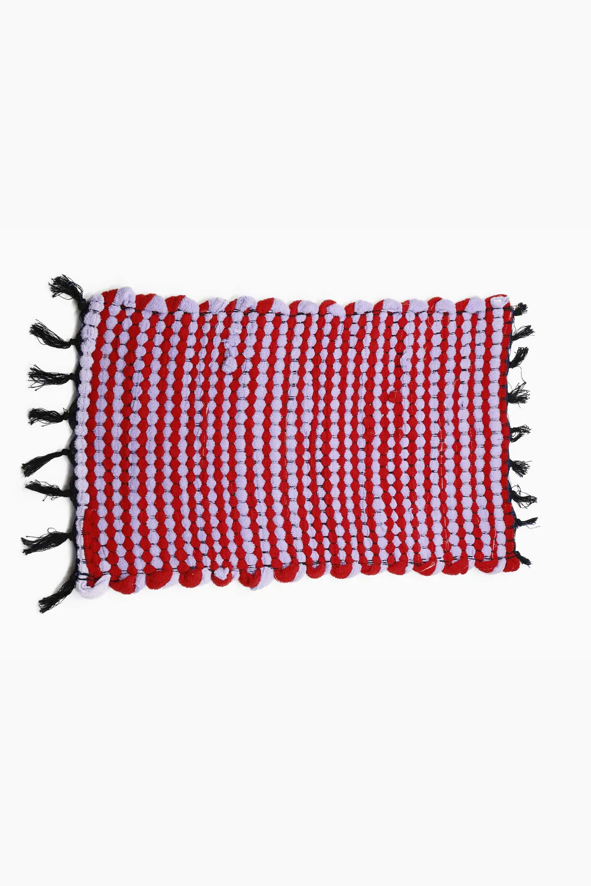 Cotton Door Mat With 2 Side Fringes - 76 Cm 