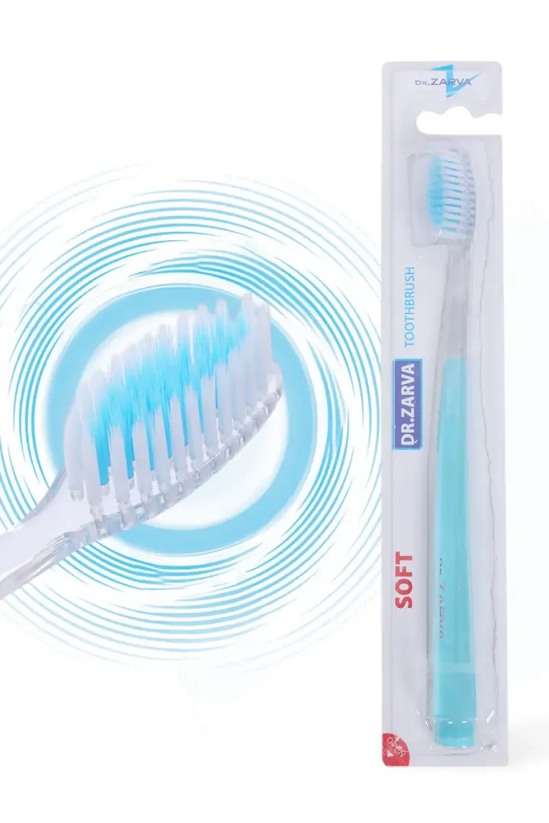 DR.ZARVA Soft Bristles Tooth Brush (Aqua) - Pack of 1 008538AQU