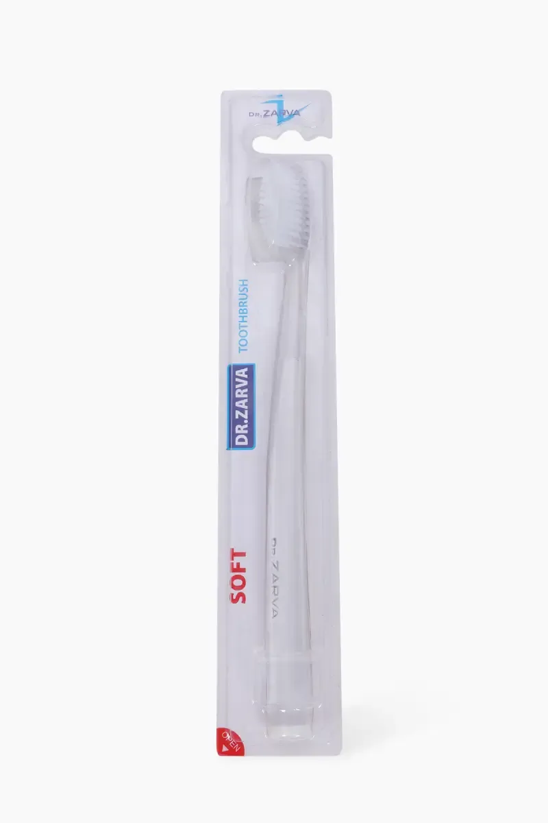 DR.ZARVA Soft Bristles Tooth Brush (Off White) - Pack of 1