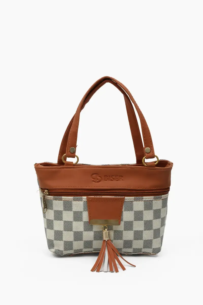 Small Checkered Tote Handbag for Women & Girls