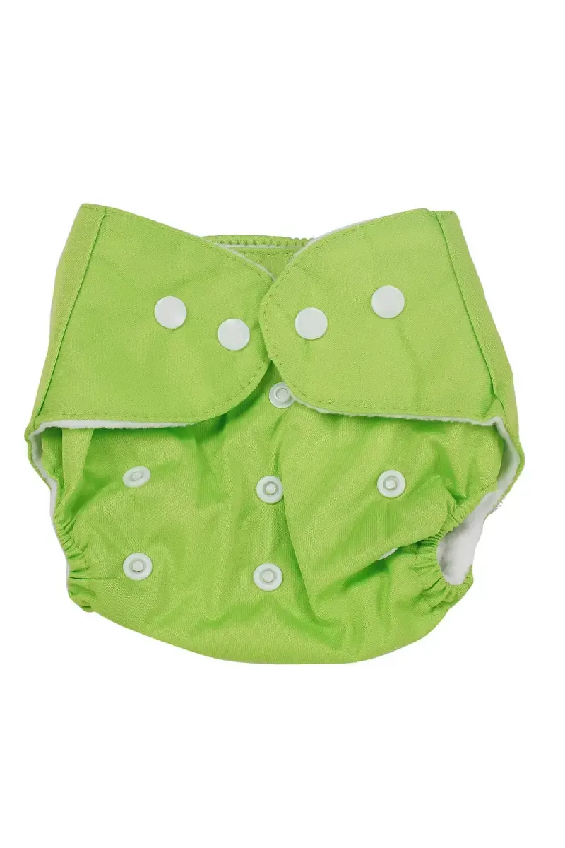 Reusable Baby Diaper with Button Closure - Pack of 1 (Green)