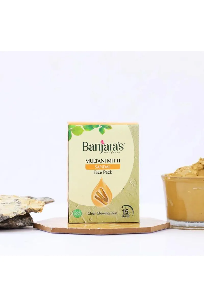  Banjara's Multani Mitti & Sandal Face Pack Powder - 100g (5*20g)