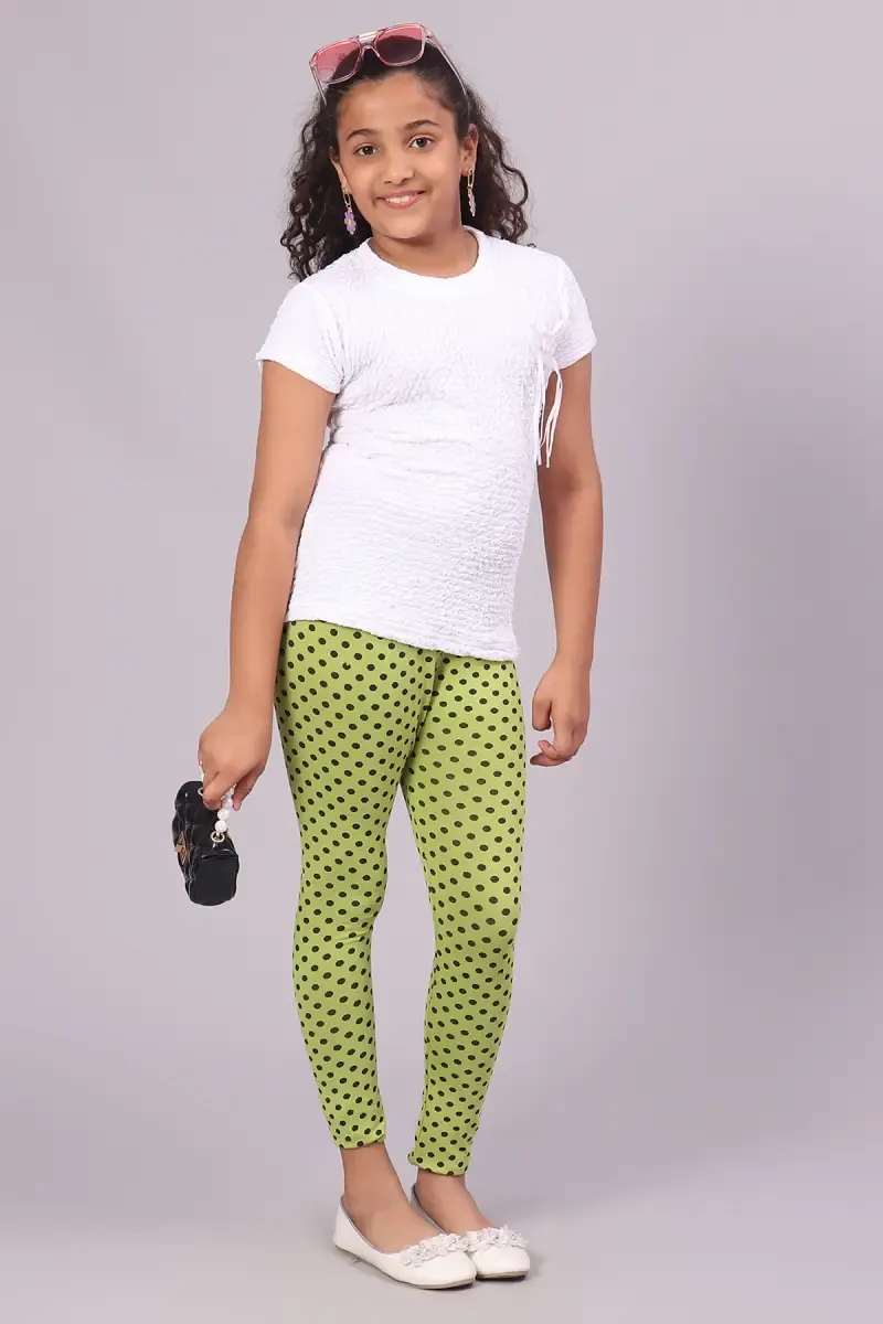 Girl's Cotton Lycra Blend Printed Leggings (11-13 Yrs)