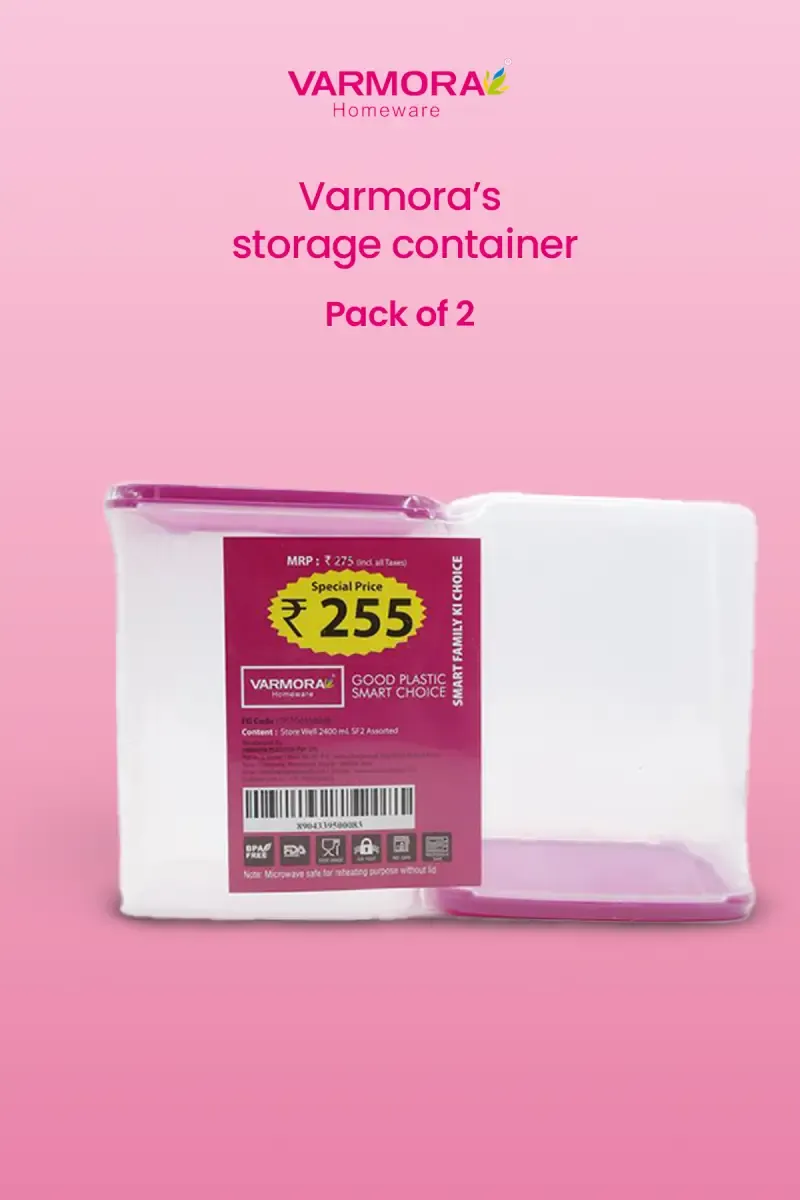 Varmora Plastic Store Well Kitchen Storage Set - 2400ml (Each)