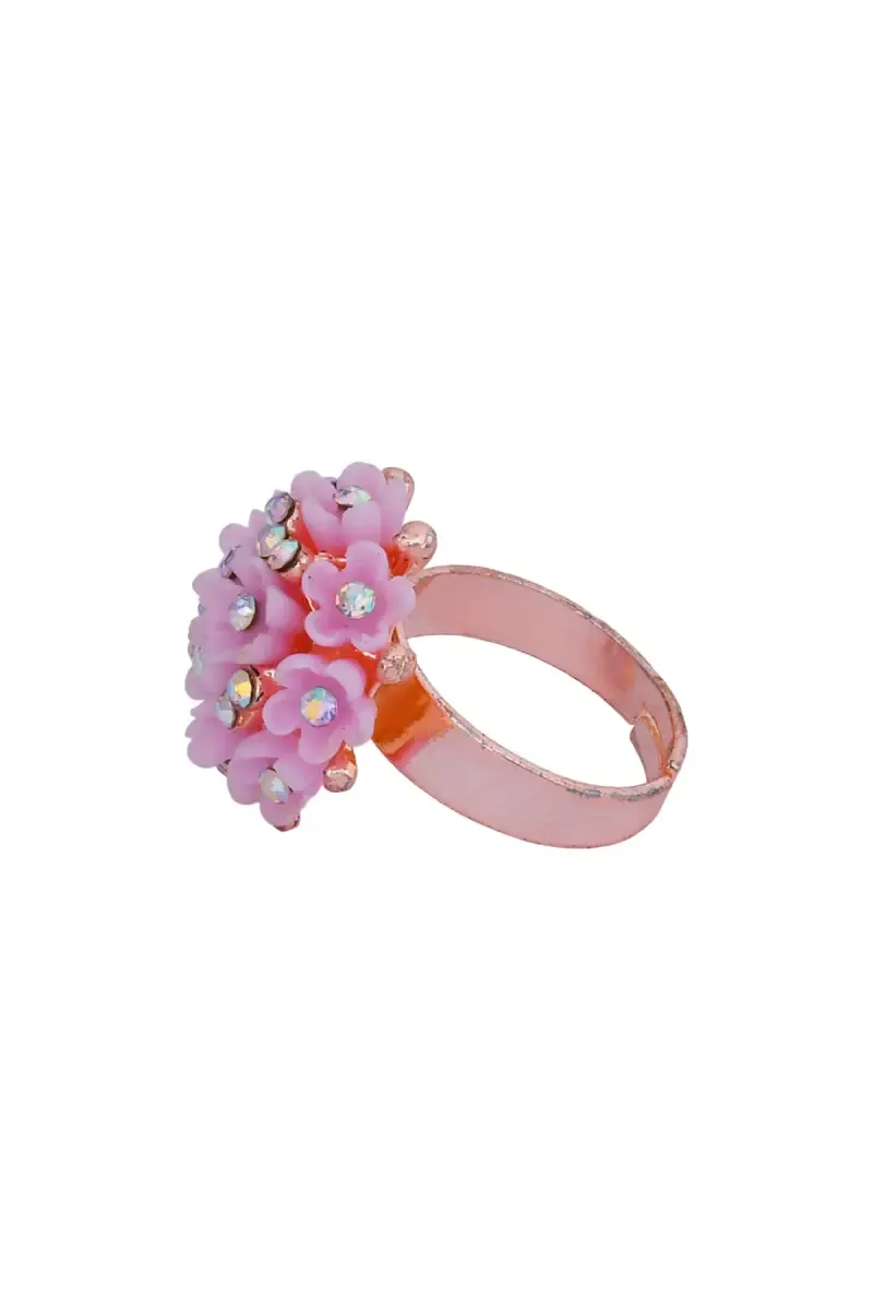 Rose Gold Floral Design Adjustable Ring for Women